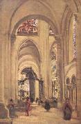 Jean Baptiste Camille  Corot La cathedrale de Sens (mk11) USA oil painting reproduction